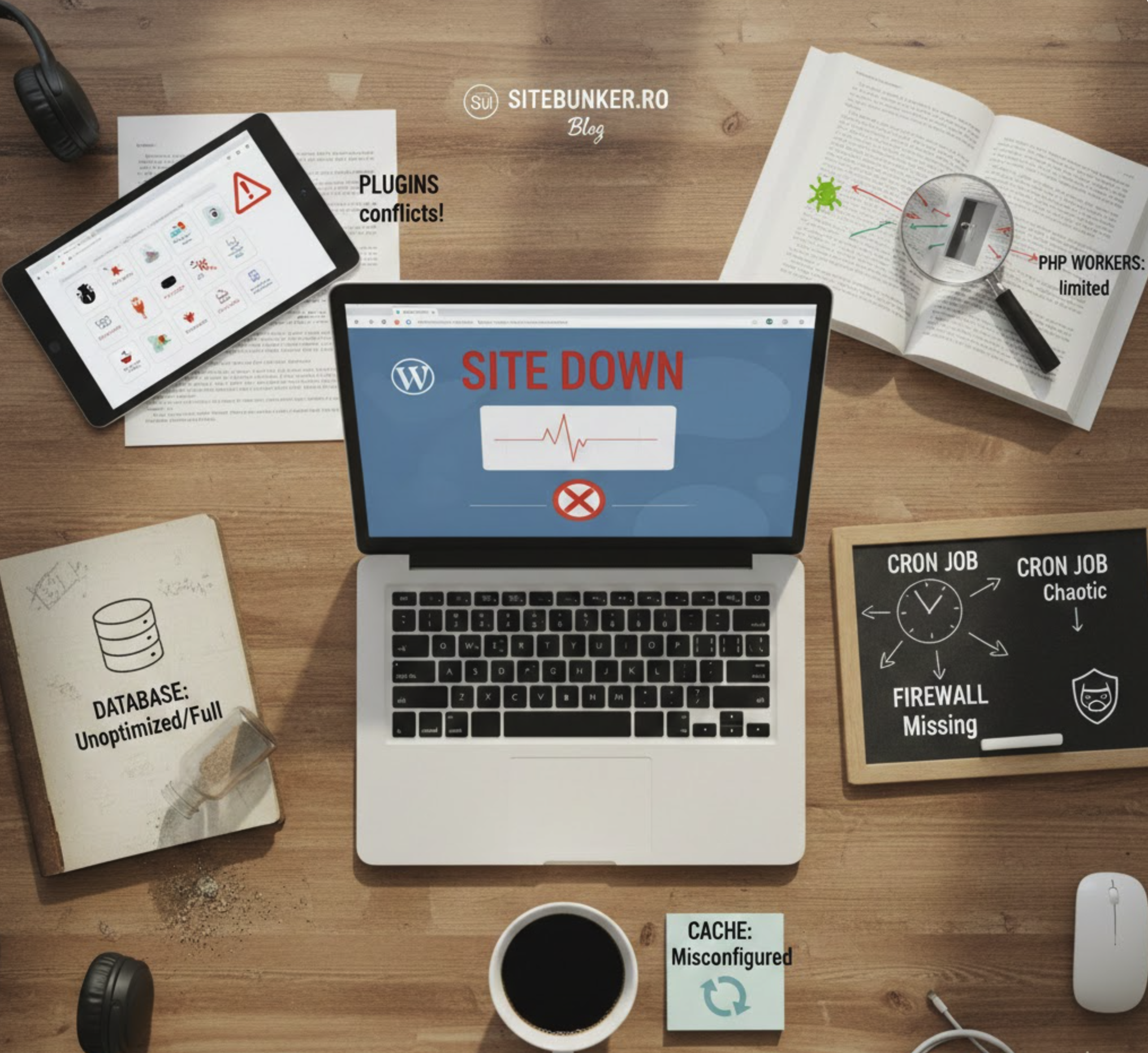 7 Motive Reale pentru care un Site WordPress Cade (Chiar și pe un Hosting Bun)